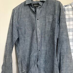 Banana Republic Grey-Blue Long Sleeve Button Down Shirt